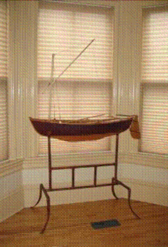 Title: Scale Model Fishing Boat - Description: All hand made by Michael Hames, not from kit, at Annapolis Royal Art Galleries Nova Scotia