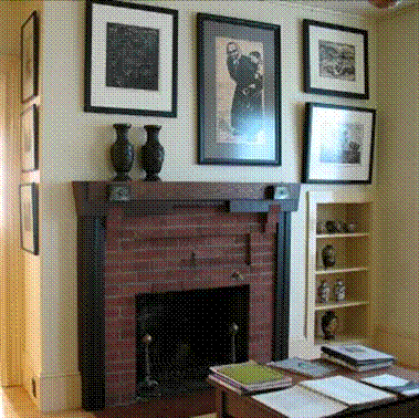 Title: Town of Annapolis Royal Businesses-Harris House Fine Art - Description: Interior of Annapolis Royal business, Harris House Fine Art showing framed woodcuts, etchings, and serigraphs from the 1800s-mid 1900s