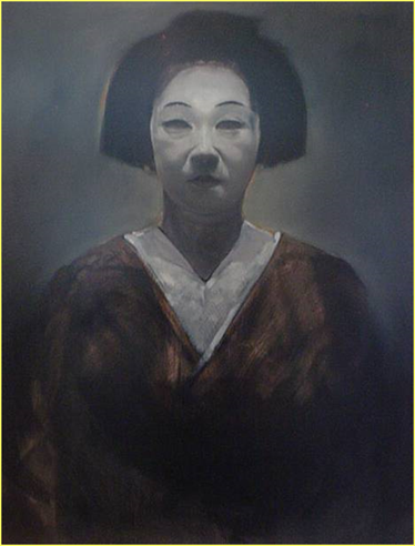 Title: Annapolis Royal Artists - Description: Portrait of a Japaese woman by Michael Hames, Oil on Canvas