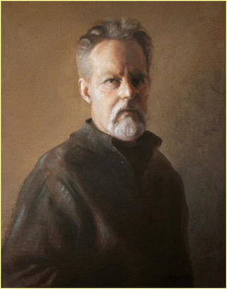 Title: Annapolis Royal Artists-Michael Hames - Description: Self portrait in oil by Canadian contemporary Michael Hames