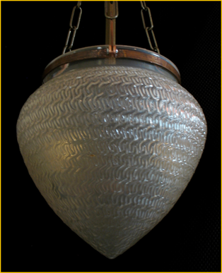 Title: Street Light Antique - Description: Huge textured antique streetlight glass repurposed in this gorgeous entry light fixture. 