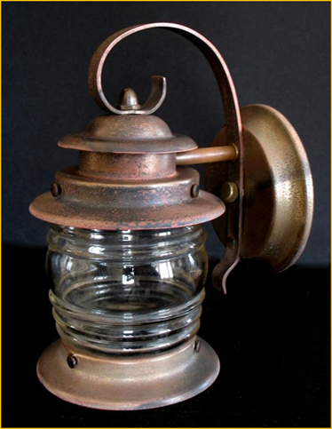 Title: Vintage Porch Lights - Description: Copper porch light with "jelly jar" shade circa 1920 from Harris House Antique Lighting, Nova Scotia and Vancouver Island, BC.