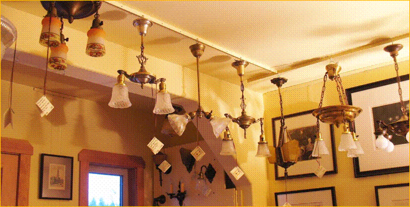 Title: Lighting Store Vancouver Island - Description: Interior photo of Harris House Antique Lighting near Victoria and Vancouver British Columbia