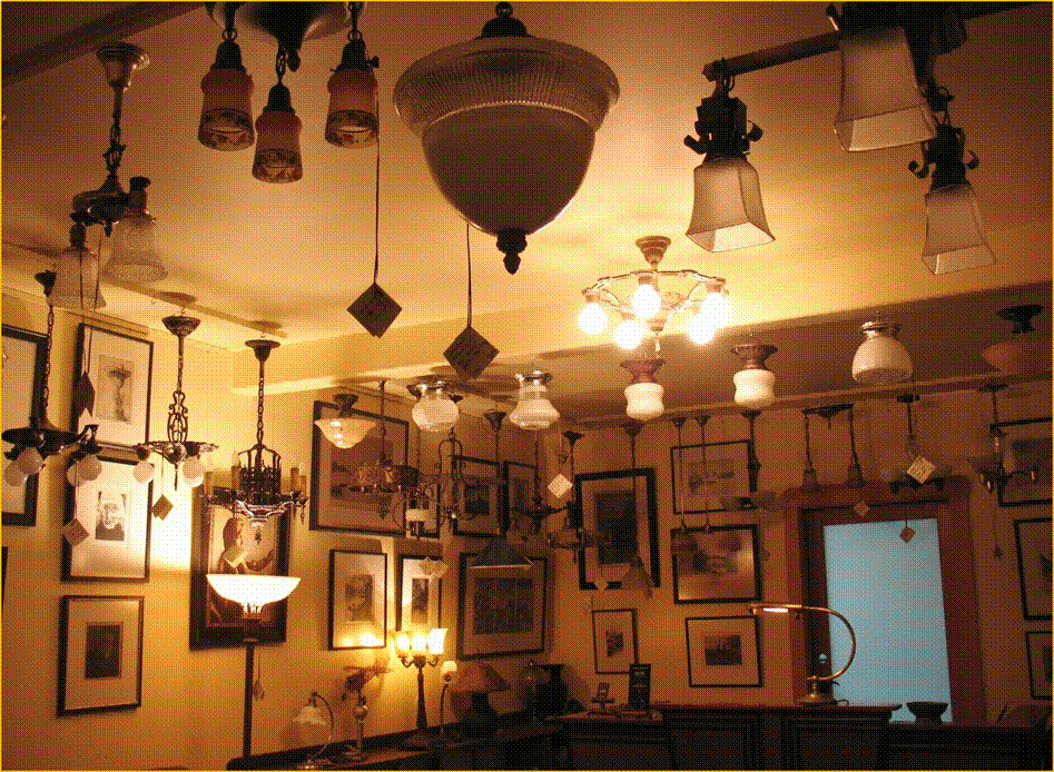 Title: Antique Lighting Vancouver  - Description: Harris House Antique Lighting Showroom interior near Vancouver British Columbia